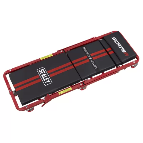 Image of Sealey Creeper/Seat Steel with 7 Wheels & Adjustable Head Rest SCR79