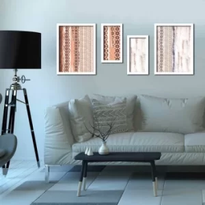 Image of 4P3040BCT011 Multicolor Decorative Framed MDF Painting (4 Pieces)