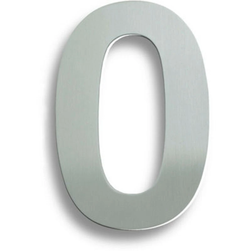 Image of Loops 178mm Front Door Numerals '0' 150mm Fixing Centres Satin Stainless Steel Metallics