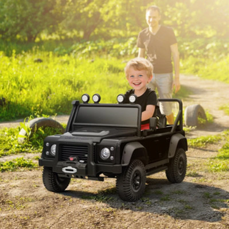 Image of AIYAPLAY Kids Ride On Car, 12V Battery-Powered Electric Car with Remote Black 370-386V70BK