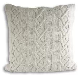 Image of Riva Home Aran Cushion Cover (55x55cm) (Cream) - Cream