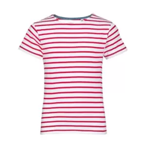 Image of SOLS Childrens/Kids Miles Striped Short Sleeve T-Shirt (4yrs) (White/Red)