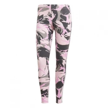 Image of adidas Womens Camouflage 7/8 Leggings Fitted - Grey/Clear Pink