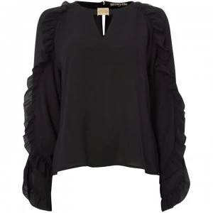 Image of Biba Eyelash Fila Top - Black