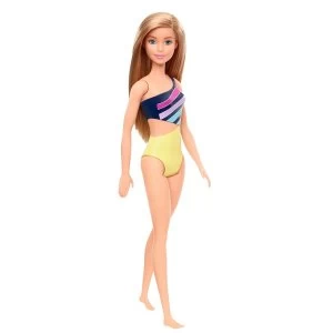 Image of Barbie Beach Blonde Doll with Yellow and Blue Swimsuit