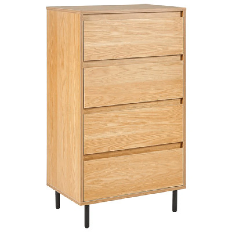 Image of Beliani 4 Drawer Chest Nikea Light Brown