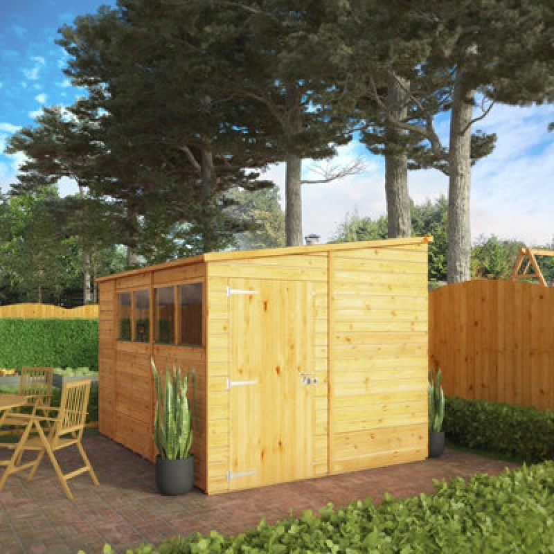 Image of Waltons 10 X 8 Shiplap Pent Glass Glazed Modular Garden Storage Shed