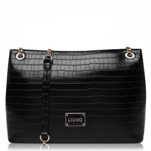 Image of Liu Jo Liu Natu Crocodile M Tote Bag - Black 2222