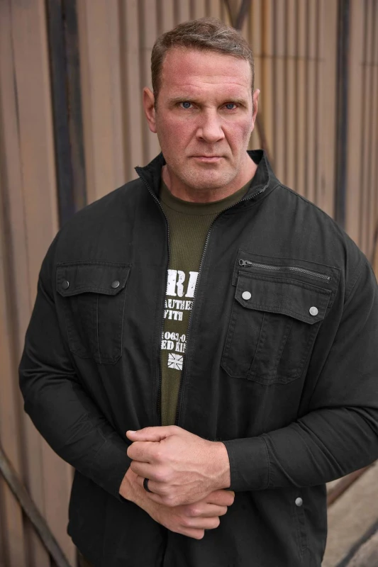 Image of BadRhino Mens Cotton Zip Through Jacket in Black Size: 3XL Black Male 3XL