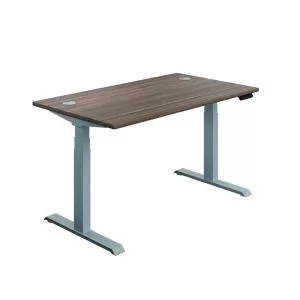 Image of Jemini SitStand Desk with Cable Ports 1600x800x630-1290mm Dark