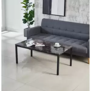 Image of Marble Effect MDF Coffee Table with x2 Side Tables in Grey - Grey