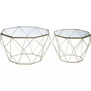 Image of Arcana Set of 2 Clear Glass Tables - Premier Housewares