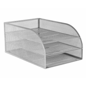 Image of Mesh 3 Tray Document Tray, Silver