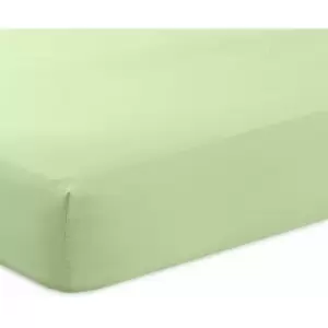 Image of Poetry Plain Dye 144 Thread Count Combed Yarns Green Single Flat Sheet - Green - Charlotte Thomas