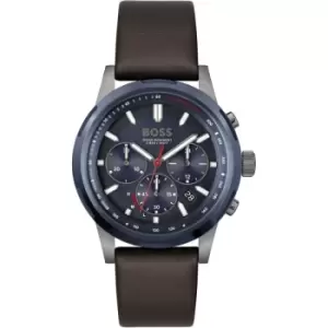 Image of Gents BOSS Solgrade Recycled Leather Strap Watch