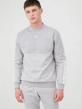 Image of Adidas Originals Outline Crew Neck Sweat - Medium Grey Heather