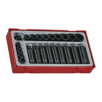 Image of Teng Tools - TT9024 24 Piece 1/4' & 3/8' Drive Impact Socket Set