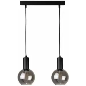 Image of Keter Supra Bar Pendant Ceiling Light Black, 50cm, 2x E27