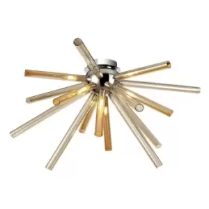Image of Semi-Flush 8 Light G9, Amber & Champagne, Polished Chrome - Luminosa Lighting