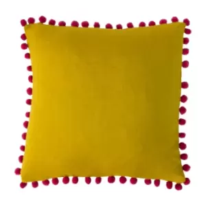 Image of Mardi Gras Pom-Pom Cushion Bamboo/Magenta, Bamboo/Magenta / 50 x 50cm / Polyester Filled