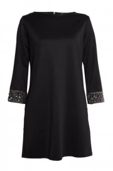 Image of French Connection Deja Sparkle Long Sleeve Tunic Dress Nearly Black