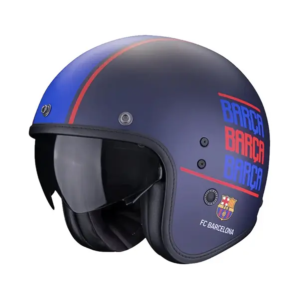 Image of Scorpion Belfast Evo FC Barcelona Blue Matt Jet Helmet Size M