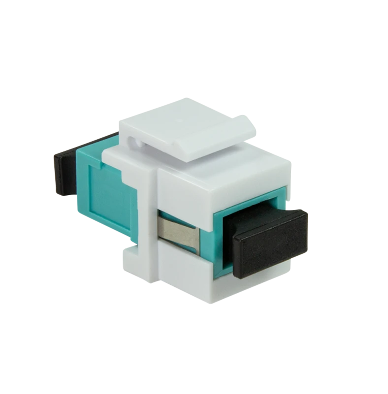Image of LogiLink Keystone Coupler Fiber SC-Simplex Mulitmode. aqua/white