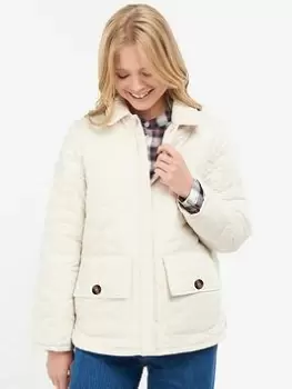 Image of Barbour Leilani Quilted Jacket - White, Size 16, Women