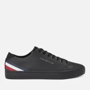 Image of Tommy Hilfiger TH Stripes Faux Leather Vulcanised Trainers - UK 11