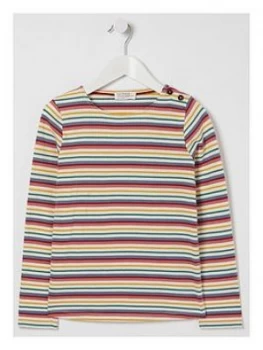 Image of Fatface Girls Long Sleeve Multi Stripe T-Shirt - Multi