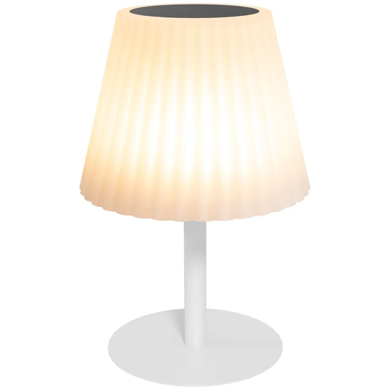 Image of Outsunny Outdoor Table Lamp with Solar and USB Charge, Cordless, Auto Switch White unisex