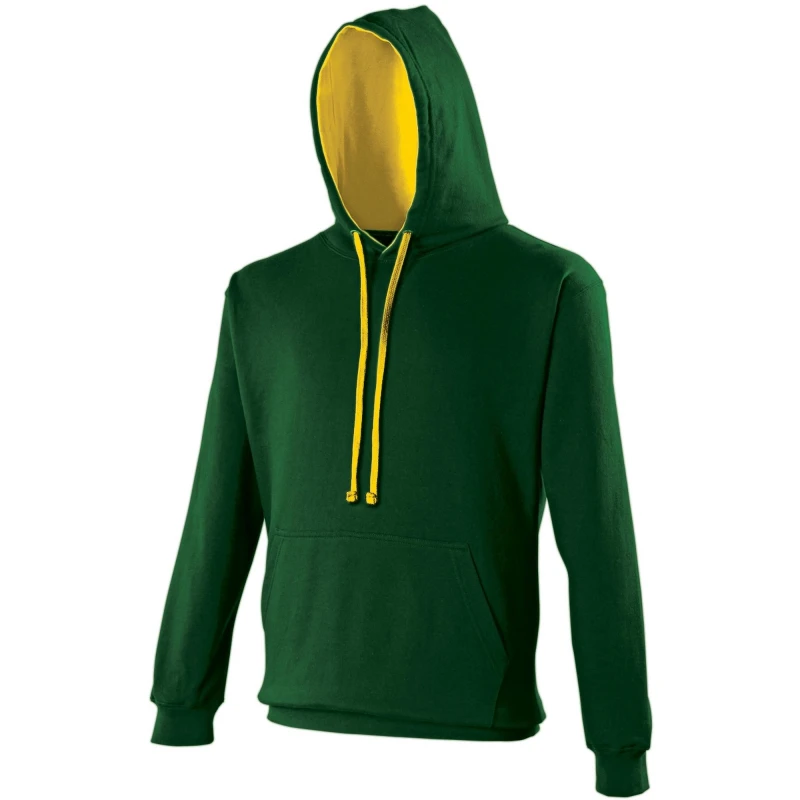 Image of AWDis AWDis Men Varsity Hooded Sweatshirt Hoodie in Light Green Size: Small Light Green S Male 5054171853410