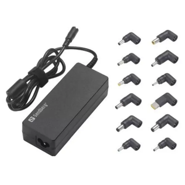 Image of Sandberg Sandberg Universal 90W Laptop PSU, 15-20V/6A Max, 12 Adapters, UK & EU Power Cables LAPP95-SBAUTO-EU