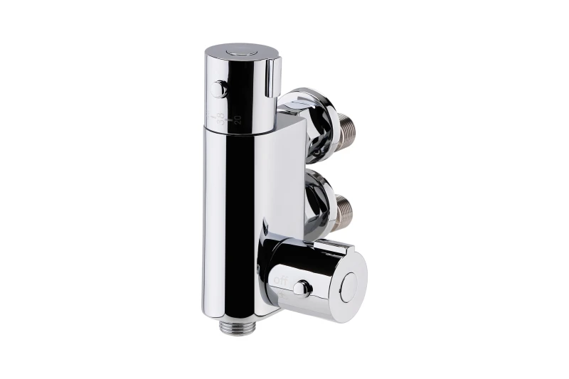 Image of Balterley Round Vertical Thermostatic Shower Bar Valve 1 Outlet Chrome Silver