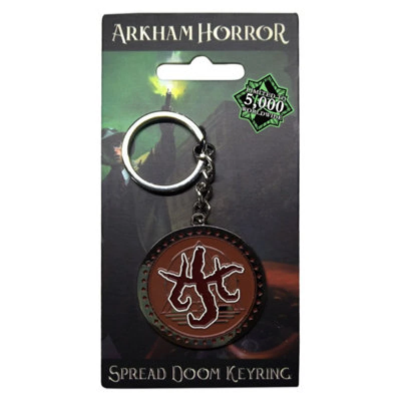 Image of Arkham Horror Spread Doom Key Ring Dark Red unisex