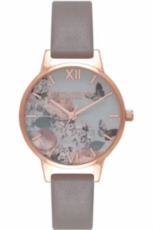 Image of Ladies Olivia Burton Midi Floral London Grey Watch OB16EG67