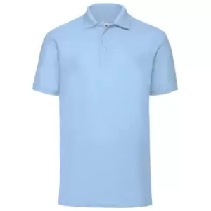 Image of Fruit Of The Loom Mens 65/35 Pique Short Sleeve Polo Shirt (L) (Sky Blue)