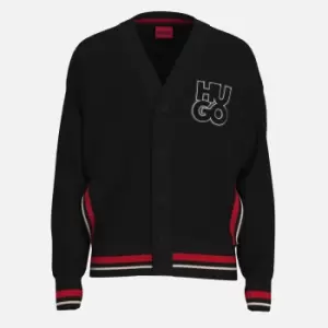 Image of HUGO Stuumo Oversized Cotton Varsity Cardigan - M