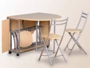 Image of Seconique Budget Butterfly 138cm Beech Dining Table and 4 Chairs Set