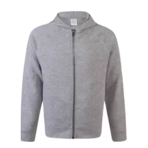 Image of SF Minni Childrens/Kids Zip Hooded Sweatshirt (7-8 Years) (Heather Grey)