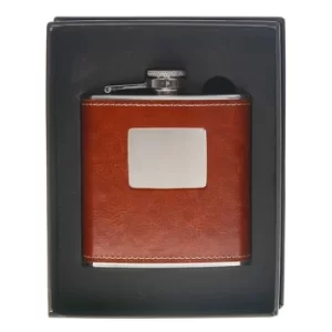 Image of Hip Flask Brown Engrave 6oz