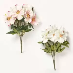 Image of HOMESCAPES Set of 2 Pink and Cream Artificial Magnolia Bouquet Arrangements