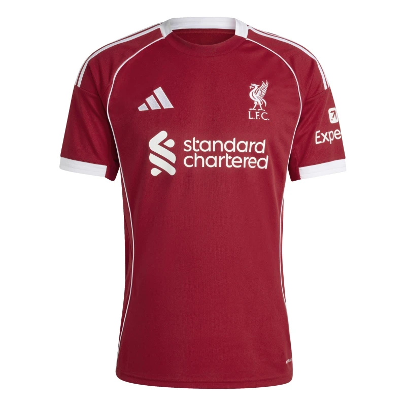 Image of adidas Liverpool Home Shirt 2025 2026 Adults Domestic Replica Shirts S Red 37872508350