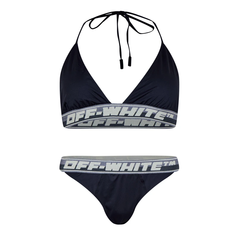 Image of Off White Womens Logo Band Bikini Sets Black female 4 (3XS)