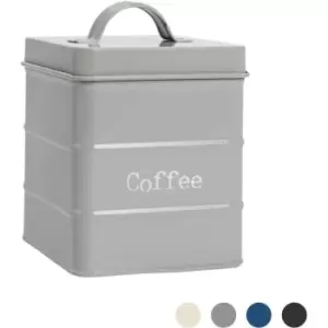 Image of Harbour Housewares - Vintage Metal Kitchen Coffee Canister - Grey