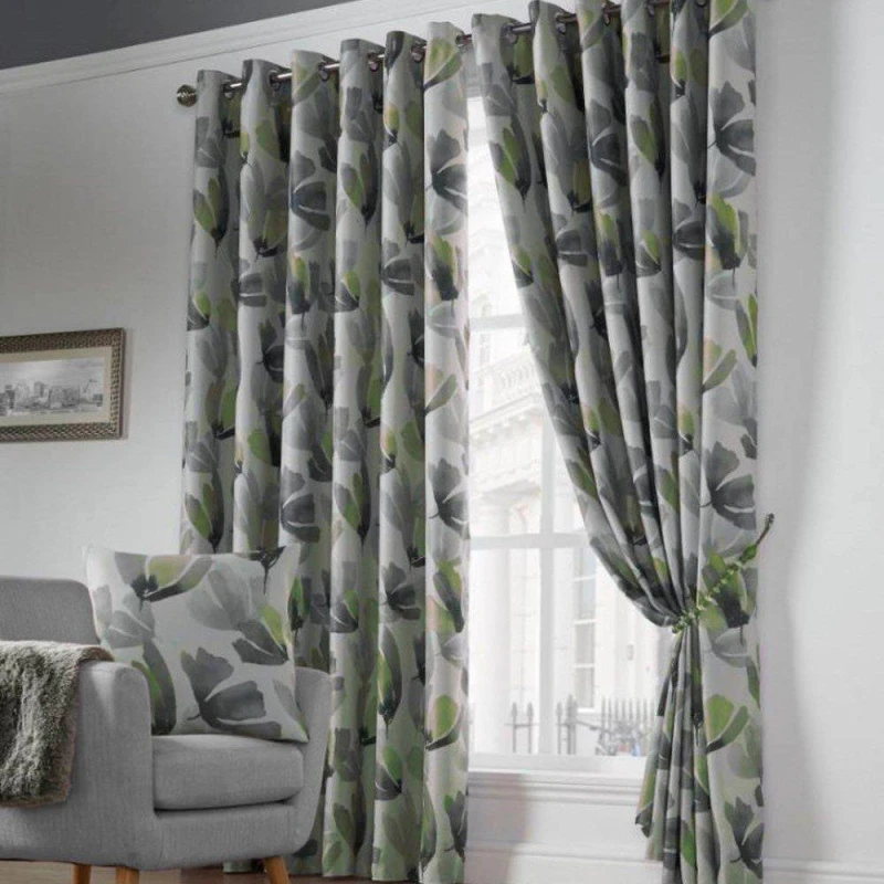 Image of Amsterdam Blockout Ready Made Eyelet Curtains Lime
