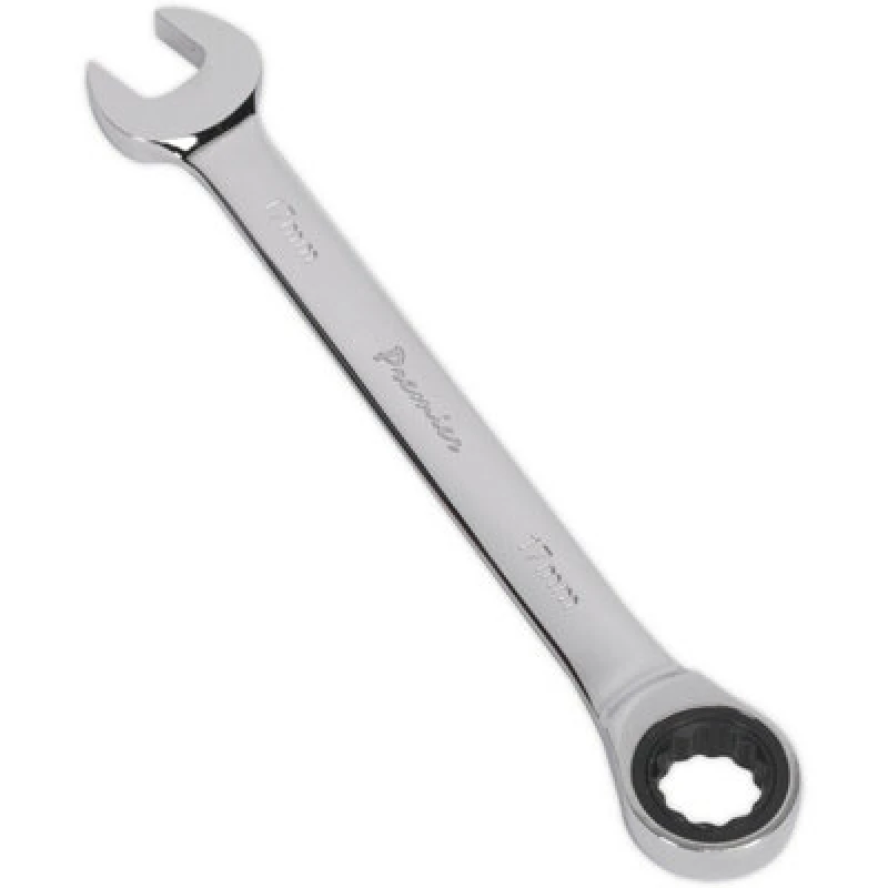 Image of Loops 17mm Ratchet Combination Spanner - Chrome Vanadium Steel - 72 Tooth Ratchet Ring Metallics