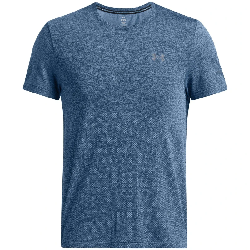 Image of Under Armour Mens Seamless Stride Short-Sleeve Performance Top Blue male M