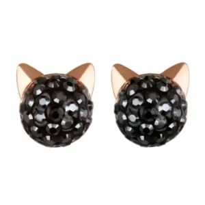 Image of Ladies Karl Lagerfeld Rose Gold Plated Choupette Earrings