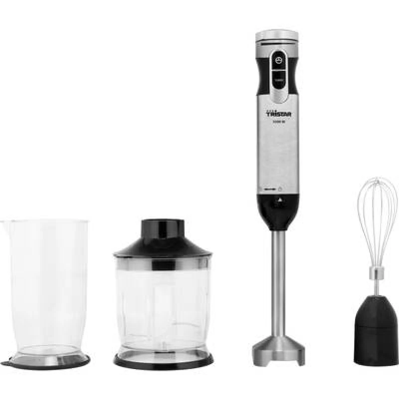 Image of Tristar Tristar MX-4829 Hand-held blender 1000 W with graduated beaker, stepless speed control, Turbo function Stainless steel, Black MX-4829